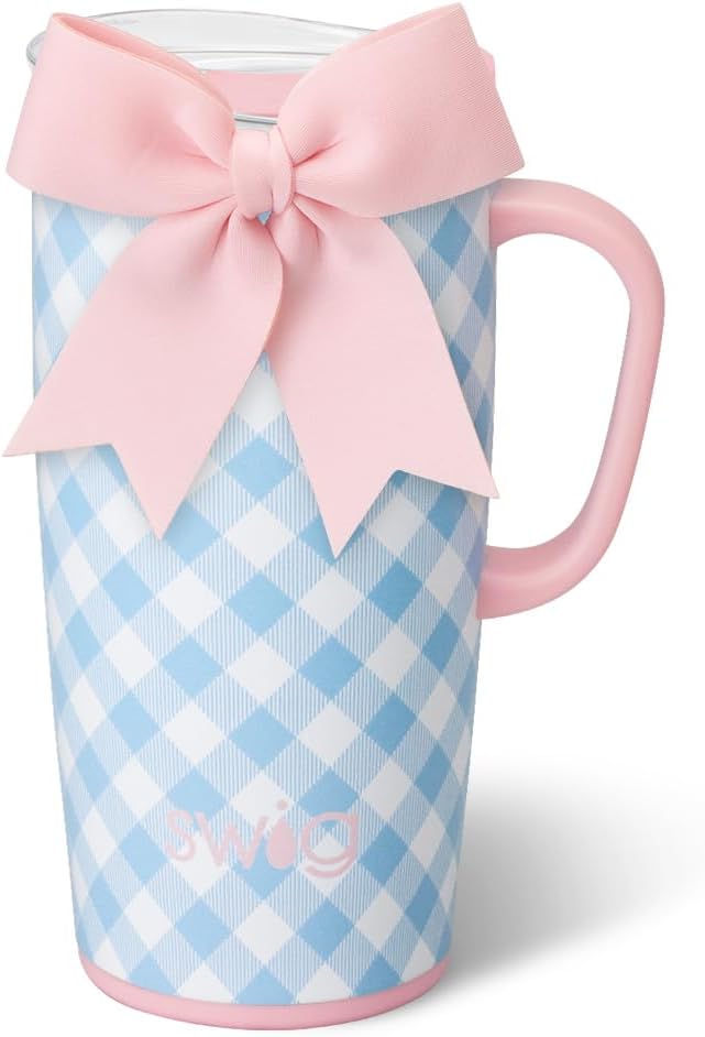 18oz Insulated Travel Mug with Handle & Lid, Lemon Meringue | Triple Insulated Stainless Steel - Handle & Lid Included - Keeps Coffee Hot or Cold - Cup Holder Friendly