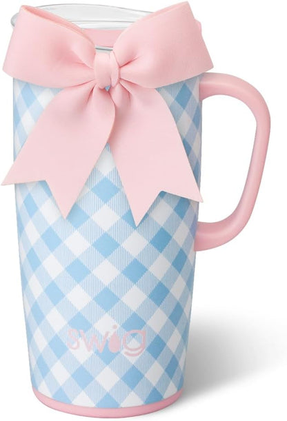 18oz Insulated Travel Mug with Handle & Lid, Lemon Meringue | Triple Insulated Stainless Steel - Handle & Lid Included - Keeps Coffee Hot or Cold - Cup Holder Friendly