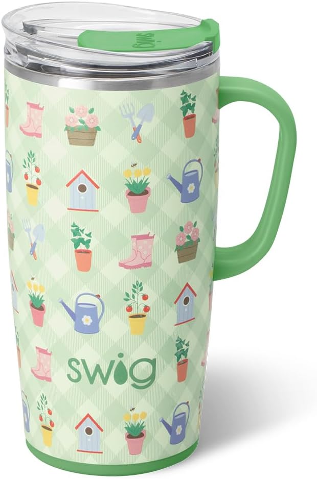 18oz Insulated Travel Mug with Handle & Lid, Lemon Meringue | Triple Insulated Stainless Steel - Handle & Lid Included - Keeps Coffee Hot or Cold - Cup Holder Friendly
