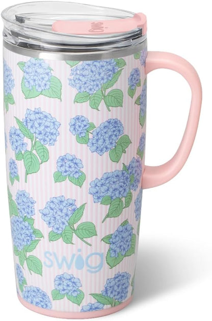18oz Insulated Travel Mug with Handle & Lid, Lemon Meringue | Triple Insulated Stainless Steel - Handle & Lid Included - Keeps Coffee Hot or Cold - Cup Holder Friendly