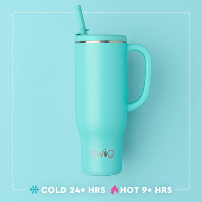 18oz Insulated Travel Mug with Handle & Lid, Lemon Meringue | Triple Insulated Stainless Steel - Handle & Lid Included - Keeps Coffee Hot or Cold - Cup Holder Friendly