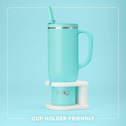 18oz Insulated Travel Mug with Handle & Lid, Lemon Meringue | Triple Insulated Stainless Steel - Handle & Lid Included - Keeps Coffee Hot or Cold - Cup Holder Friendly