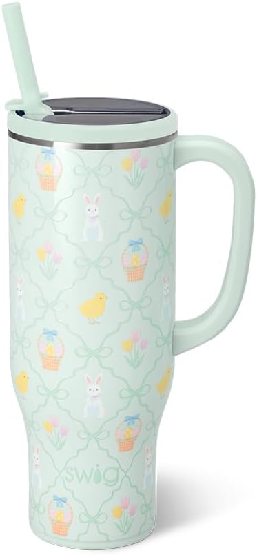 18oz Insulated Travel Mug with Handle & Lid, Lemon Meringue | Triple Insulated Stainless Steel - Handle & Lid Included - Keeps Coffee Hot or Cold - Cup Holder Friendly