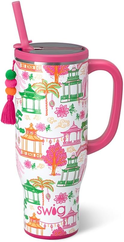 18oz Insulated Travel Mug with Handle & Lid, Lemon Meringue | Triple Insulated Stainless Steel - Handle & Lid Included - Keeps Coffee Hot or Cold - Cup Holder Friendly