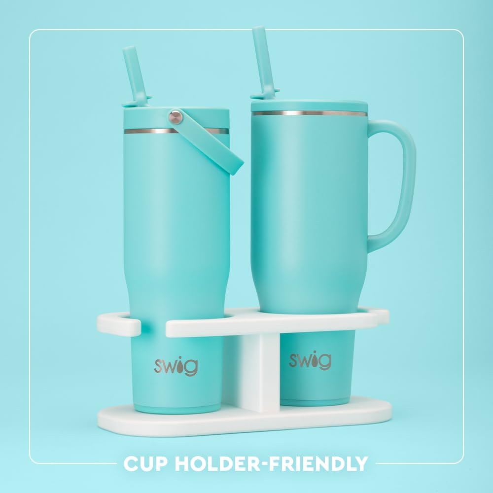 18oz Insulated Travel Mug with Handle & Lid, Lemon Meringue | Triple Insulated Stainless Steel - Handle & Lid Included - Keeps Coffee Hot or Cold - Cup Holder Friendly