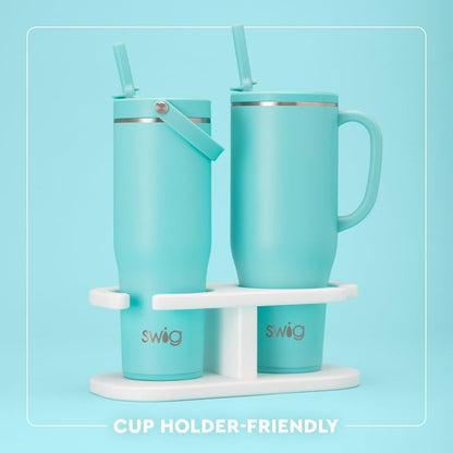 18oz Insulated Travel Mug with Handle & Lid, Lemon Meringue | Triple Insulated Stainless Steel - Handle & Lid Included - Keeps Coffee Hot or Cold - Cup Holder Friendly