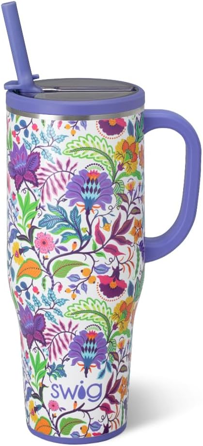 18oz Insulated Travel Mug with Handle & Lid, Lemon Meringue | Triple Insulated Stainless Steel - Handle & Lid Included - Keeps Coffee Hot or Cold - Cup Holder Friendly
