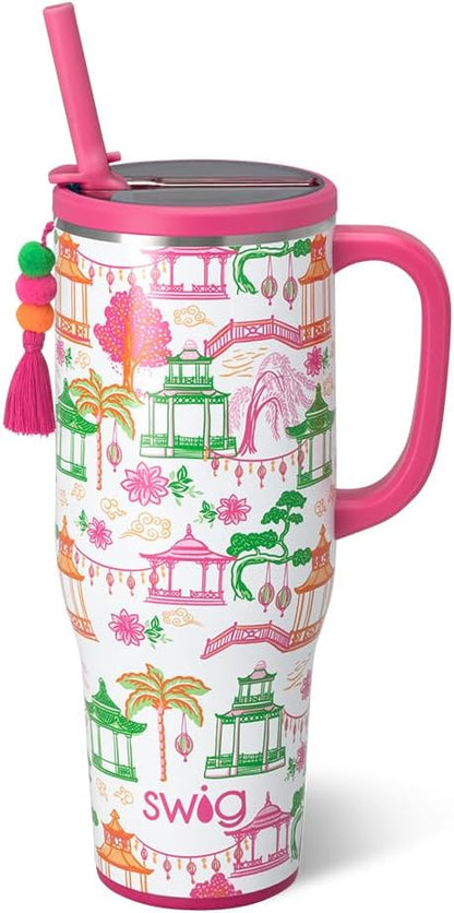 18oz Insulated Travel Mug with Handle & Lid, Lemon Meringue | Triple Insulated Stainless Steel - Handle & Lid Included - Keeps Coffee Hot or Cold - Cup Holder Friendly