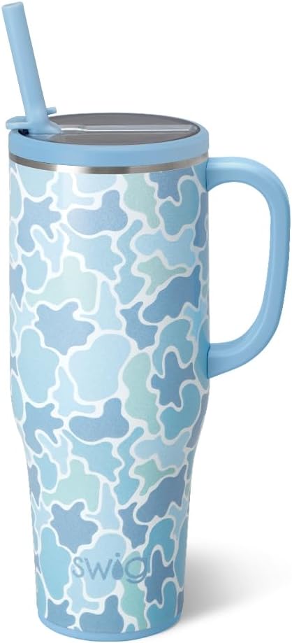18oz Insulated Travel Mug with Handle & Lid, Lemon Meringue | Triple Insulated Stainless Steel - Handle & Lid Included - Keeps Coffee Hot or Cold - Cup Holder Friendly