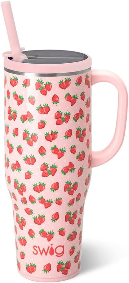 18oz Insulated Travel Mug with Handle & Lid, Lemon Meringue | Triple Insulated Stainless Steel - Handle & Lid Included - Keeps Coffee Hot or Cold - Cup Holder Friendly