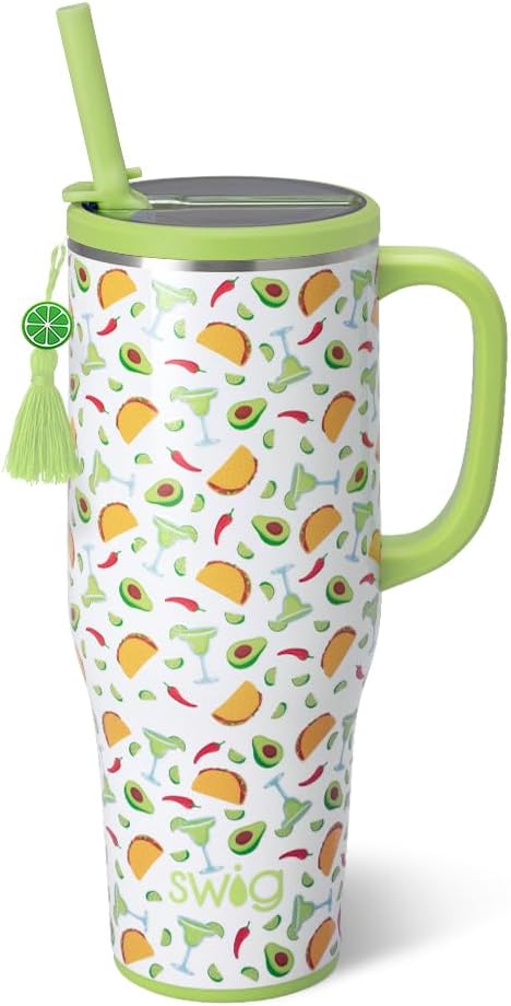 18oz Insulated Travel Mug with Handle & Lid, Lemon Meringue | Triple Insulated Stainless Steel - Handle & Lid Included - Keeps Coffee Hot or Cold - Cup Holder Friendly