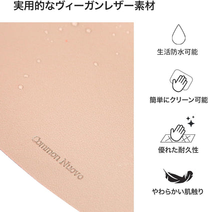 Vegan Leather Mouse Pad | Non-Slip Desk Mouse Pad for Office & Home | Ergonomic Design for Right-Hand Use | Water-Resistant Easy-Clean Mousepad | 9 Colors (Lemon Yellow)