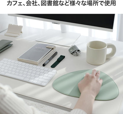 Vegan Leather Mouse Pad | Non-Slip Desk Mouse Pad for Office & Home | Ergonomic Design for Right-Hand Use | Water-Resistant Easy-Clean Mousepad | 9 Colors (Lemon Yellow)
