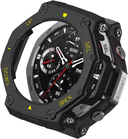 Compatible with Amazfit T-Rex 3 Pro 48mm/Amazfit T-Rex 3 Protective Case Cover, Smartwatch Protective Case Cover Durable Watch Accessories-Yellow