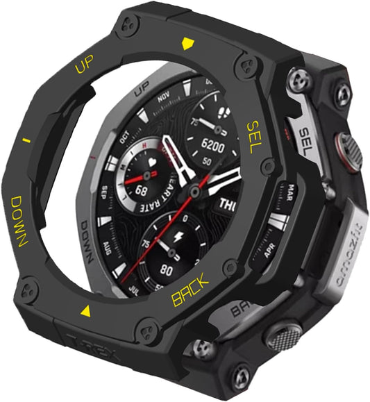 Compatible with Amazfit T-Rex 3 Pro 48mm/Amazfit T-Rex 3 Protective Case Cover, Smartwatch Protective Case Cover Durable Watch Accessories-Yellow