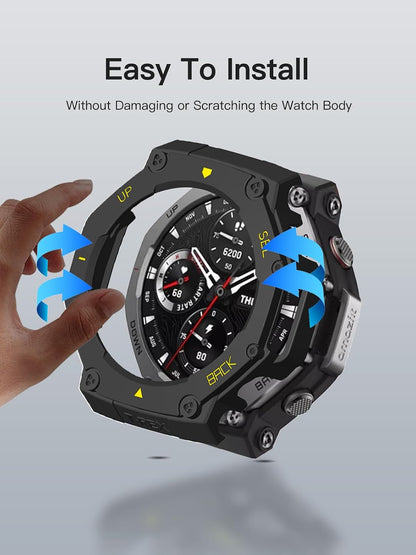 Compatible with Amazfit T-Rex 3 Pro 48mm/Amazfit T-Rex 3 Protective Case Cover, Smartwatch Protective Case Cover Durable Watch Accessories-Yellow