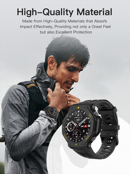 Compatible with Amazfit T-Rex 3 Pro 48mm/Amazfit T-Rex 3 Protective Case Cover, Smartwatch Protective Case Cover Durable Watch Accessories-Yellow