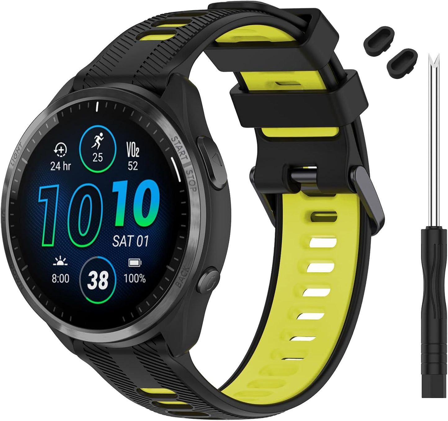 Band Compatible with Garmin Forerunner 965 Watch - Soft Silicone Replacement Watch Band Strap for 965 Smart Watch for Women Men