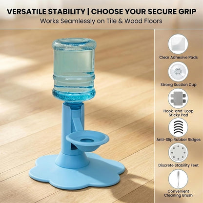 Cat Water Dispenser Stand – Spill-Proof Pet Water Bowl Adjustable Elevated Stand, Automatic Water Renewal, Detachable Easy Clean, Indoor Outdoor Use (Yellow,Base+Bottle)