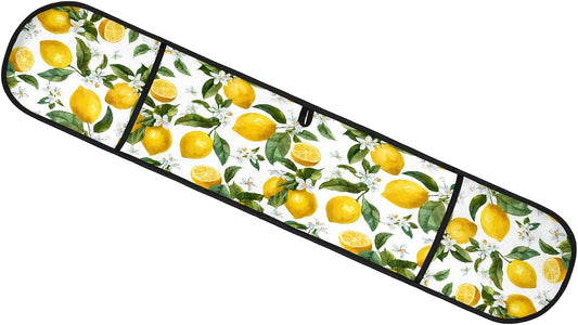Long Double Oven Mitt for Baking Heat Resistant Quilted Double Oven Glove (Lemon)