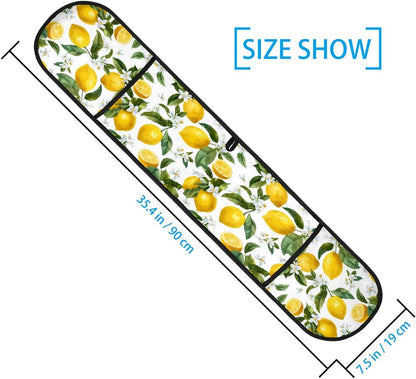 Long Double Oven Mitt for Baking Heat Resistant Quilted Double Oven Glove (Lemon)