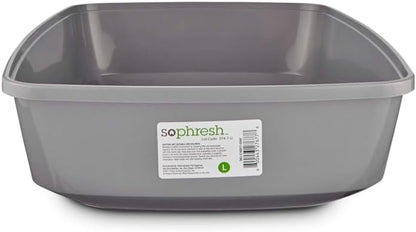 So Phresh Open Cat Litter Box Grey Large 19.5" L X 14.8" W X 4.3" H