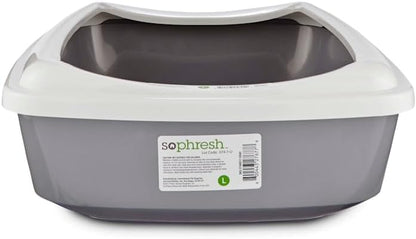 So Phresh Open Cat Litter Box Grey Large 19.5" L X 14.8" W X 4.3" H