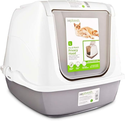 So Phresh Open Cat Litter Box Grey Large 19.5" L X 14.8" W X 4.3" H