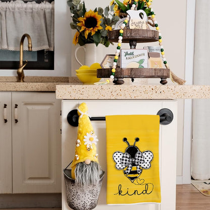 Yellow Bee Summer Kitchen Towels Dish Towels Set of 2,Be Kind Spring Hand Towels 18x26 Inch Drying Dishcloth,Farmhouse Home Seasonal Holiday Summer Decorations AD299