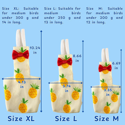 Pigeon Diaper Harness and Bird Leash Set, Birds Diapers for Pigeons and Leash Pigeon Harnesses, Diapers for Birds Cockatiel Parrot Parakeet, Macaw Harness and Leashes Pants (L-Yellow Lemon)