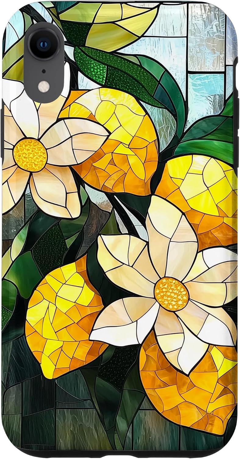 Summer Toscana with Lemon Stained Glass Art Mosaic 3-D Lemon Case for iPhone XR