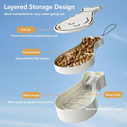 Portable Travel Dog Bowl Dog Water Bottle Walking Accessories for Small Dogs and Cats - Pet Water Bottle and Bowl Set. Dishwasher Compatible (Yellow)