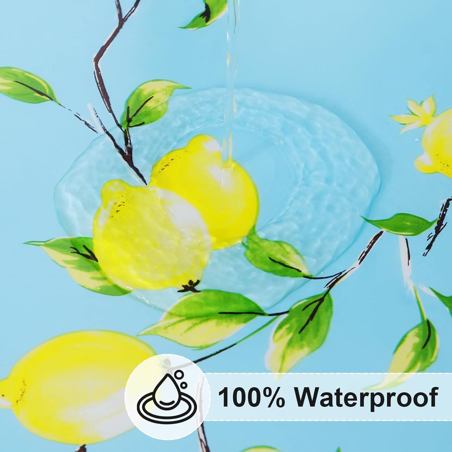 Rectangle Vinyl Tablecloth, Fitted Table Cover, 100% Waterproof, Elastic Edge, Flannel Backing, Plastic Table Cloth Fit 6 Foot Folding Tables for Picnic, Camping, Outdoor (Lemon, 30x72 inch)