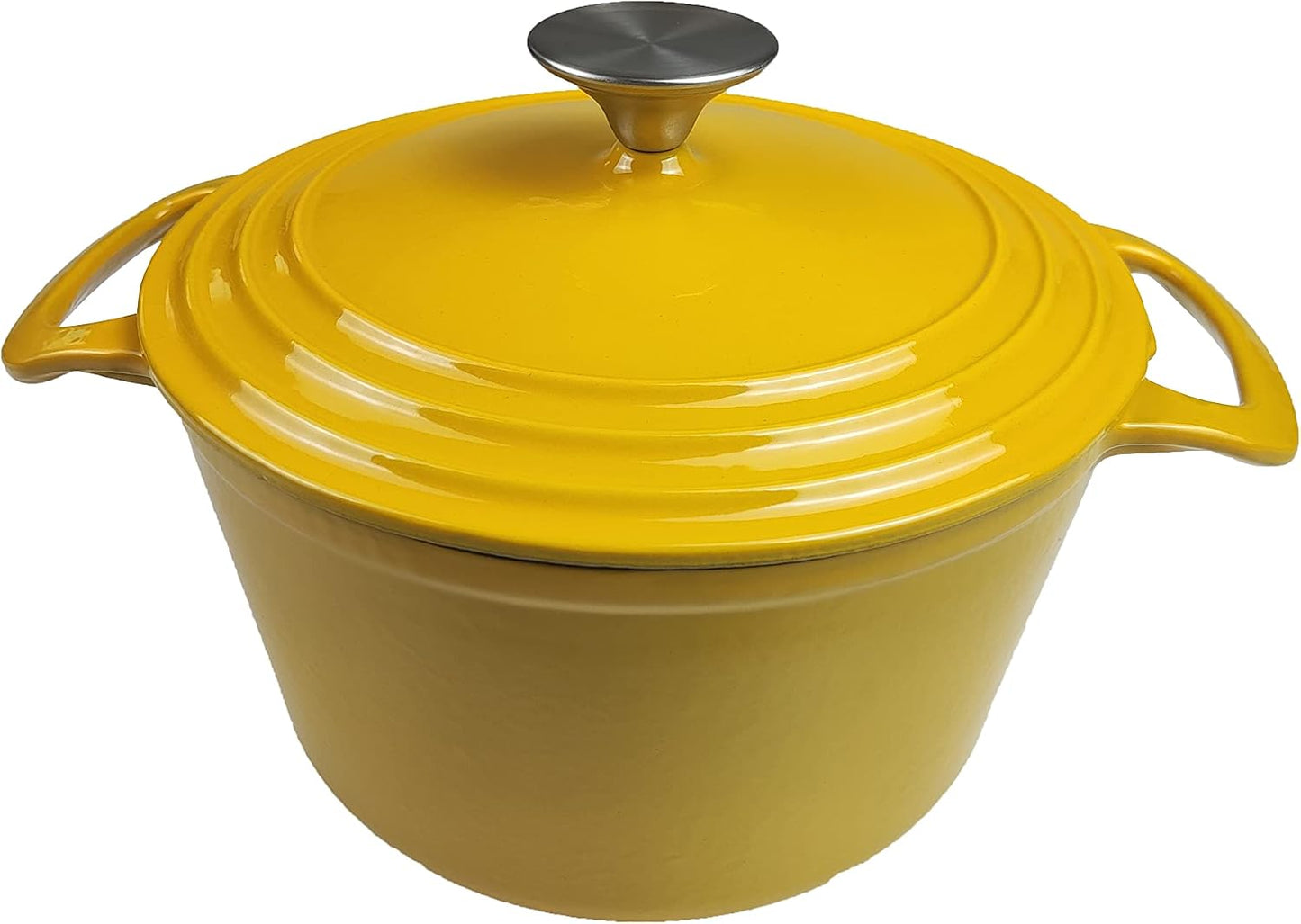3.5 qt Enameled Cast Iron Dutch Oven, Dia. 8.5 inch with Lid, Yellow