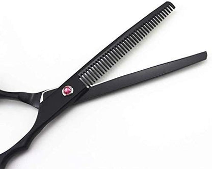 Dog Grooming Scissors Kit, Stainless Steel Pet Trimmer Kit, Cutting Scissors Thinning Shear Curved Scissors 6.5 Inch(Yellow)