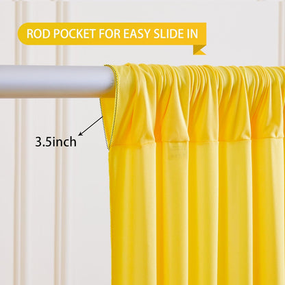 Yellow Backdrop Curtains-Wrinkle-Free Polyester Photography Drapes Party Curtain Background for Baby Shower Wedding Decorations- 8 X10FT (Yellow)