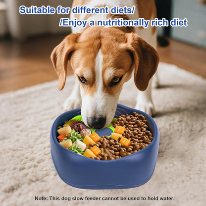 Rotating Puzzle Slow Feeder Fast Eater Dog Bowl Green Yellow | PP construction and 4 nonslip pads support kibble, wet food and small treats; dishwasher-safe design simplifies cleanup.