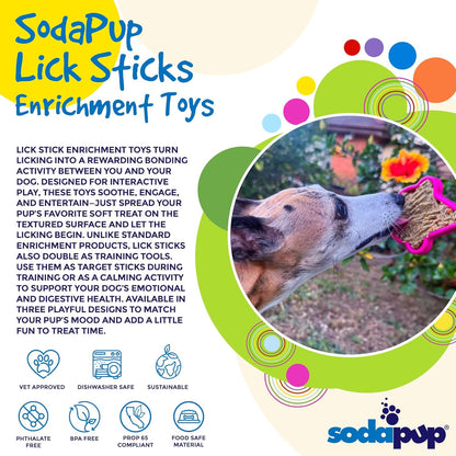 Lick Sticks eToy – Durable Interactive Enrichment Toy Made in USA from Non-Toxic, Pet-Safe, Food Safe Material for Bonding, Training, Calming, Mental Stimulation, Oral Health & More