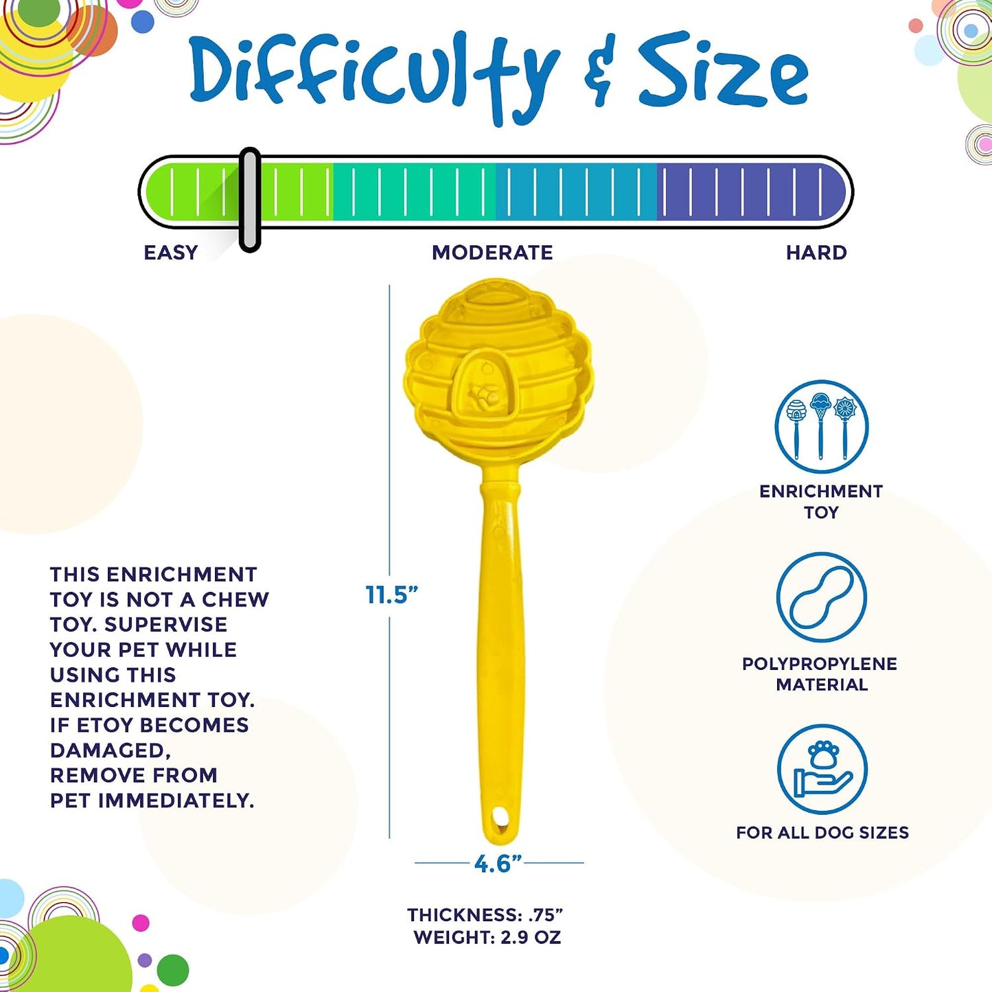 Lick Sticks eToy – Durable Interactive Enrichment Toy Made in USA from Non-Toxic, Pet-Safe, Food Safe Material for Bonding, Training, Calming, Mental Stimulation, Oral Health & More