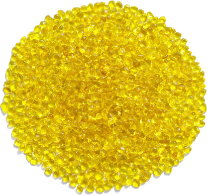 Sea Glass Stones, Yellow Clear Glass Pebbles Gemstones 0.9LB/14oz | Perfect for Aquarium Rocks, Fish Tank Gravel, Vase Fillers, DIY Crafts, and Home Decor