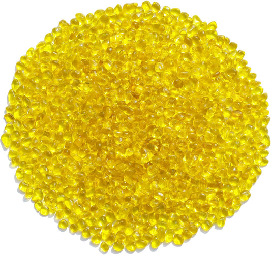 Sea Glass Stones, Yellow Clear Glass Pebbles Gemstones 0.9LB/14oz | Perfect for Aquarium Rocks, Fish Tank Gravel, Vase Fillers, DIY Crafts, and Home Decor