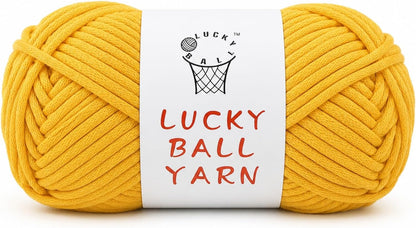 Yarn for Crocheting, 100g / 109 yd 70% Cotton 30% Nylon #5 Bulky Tube Yarn, Soft Crochet & Knitting Yarn for Bags, Hats, Socks, Sweaters, Blankets(Yellow)