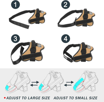 Dog Harness, No-Pull Reflective Dog Vest, Breathable Adjustable Pet Harness with Handle for Outdoor Walking - No More Pulling, Tugging or Choking (Army Yellow, S)
