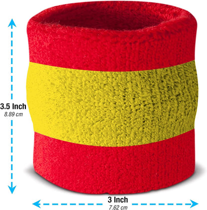 Striped Sweatband Set, Moisture Wicking 2 Wristbands and 1 Headband, Breathable Athletic Sweat Bands for Sports, Costumes & Cosplay, Matching Bands to Wear with Jersey