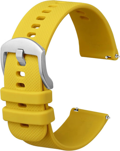 Anbeer Silicone Watch Band 16mm 18mm 20mm 22mm 24mm 19mm 21mm Quick Release Rubber Watch Straps for Men Women,Stainless Steel Buckle
