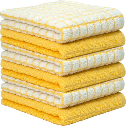 Bumble Kitchen Towels (6 Pack) | 16" x 28" | 100% Cotton Dish Towels for Kitchen | 380 GSM | Soft, Highly Absorbent & Durable Dish Towels with Hanging Loop | Yellow