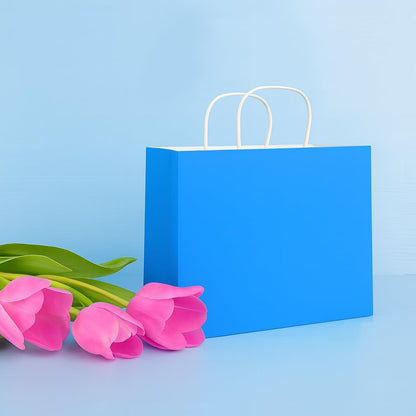 Yellow Gift Bags with Handles, 13x10x5.5 Inch Large Paper Bags for Birthday Party Wedding Shopping, 25 Pack