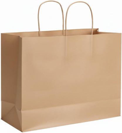 Yellow Gift Bags with Handles, 13x10x5.5 Inch Large Paper Bags for Birthday Party Wedding Shopping, 25 Pack