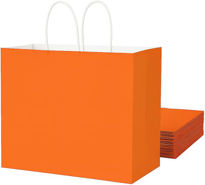 Yellow Gift Bags with Handles, 13x10x5.5 Inch Large Paper Bags for Birthday Party Wedding Shopping, 25 Pack
