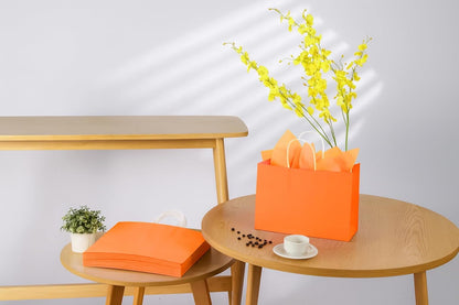 Yellow Gift Bags with Handles, 13x10x5.5 Inch Large Paper Bags for Birthday Party Wedding Shopping, 25 Pack